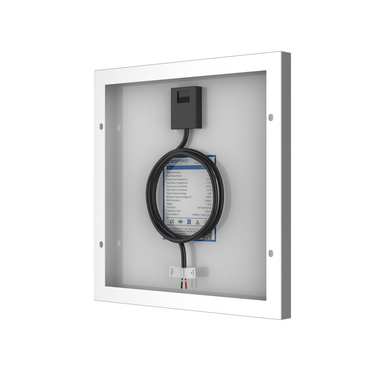 10 Watt 12 Volt Monocrystalline Solar Panel