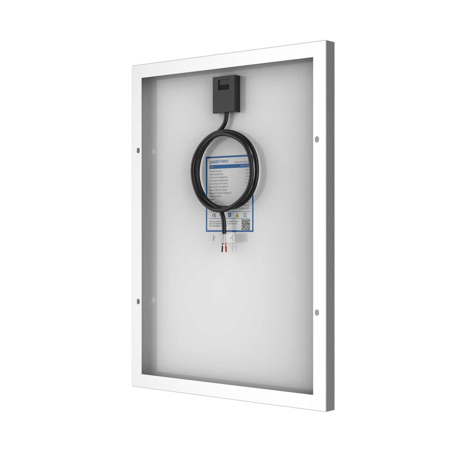 20 Watt 12 Volt Monocrystalline Solar Panel