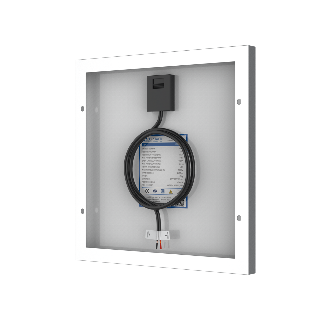 10 Watt 12 Volt Monocrystalline Solar Panel