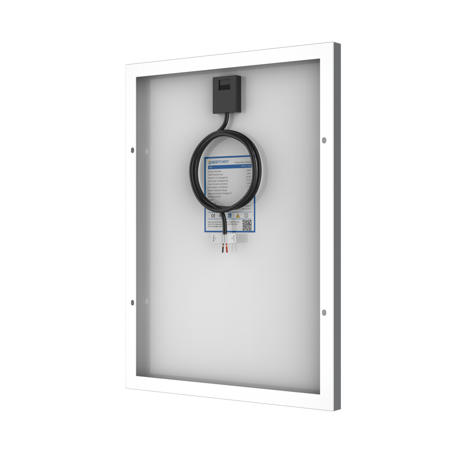 20 Watt 12 Volt Monocrystalline Solar Panel