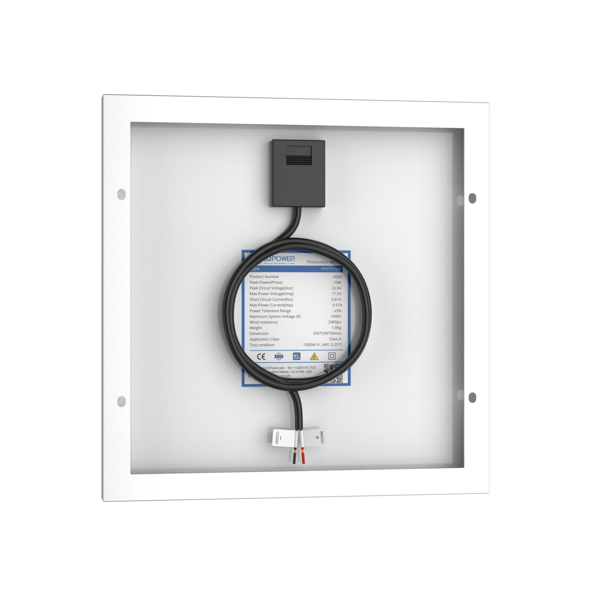 10 Watt 12 Volt Monocrystalline Solar Panel