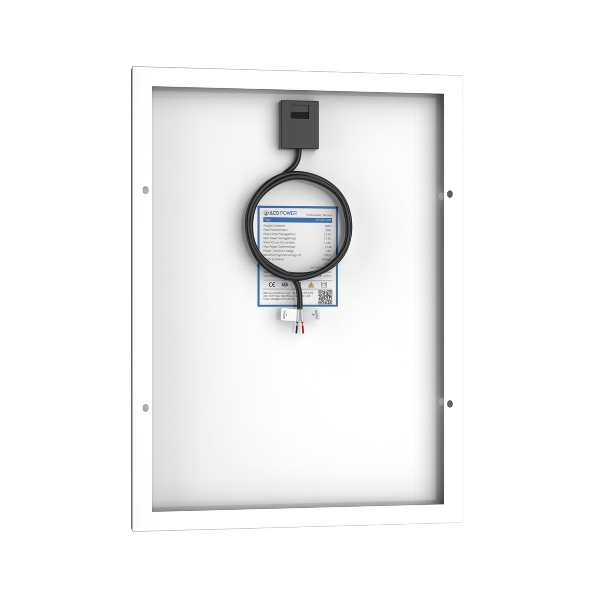 20 Watt 12 Volt Monocrystalline Solar Panel