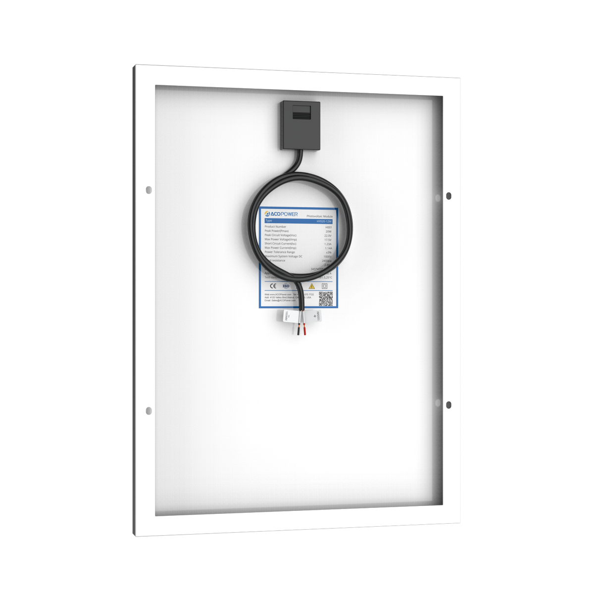 20 Watt 12 Volt Monocrystalline Solar Panel
