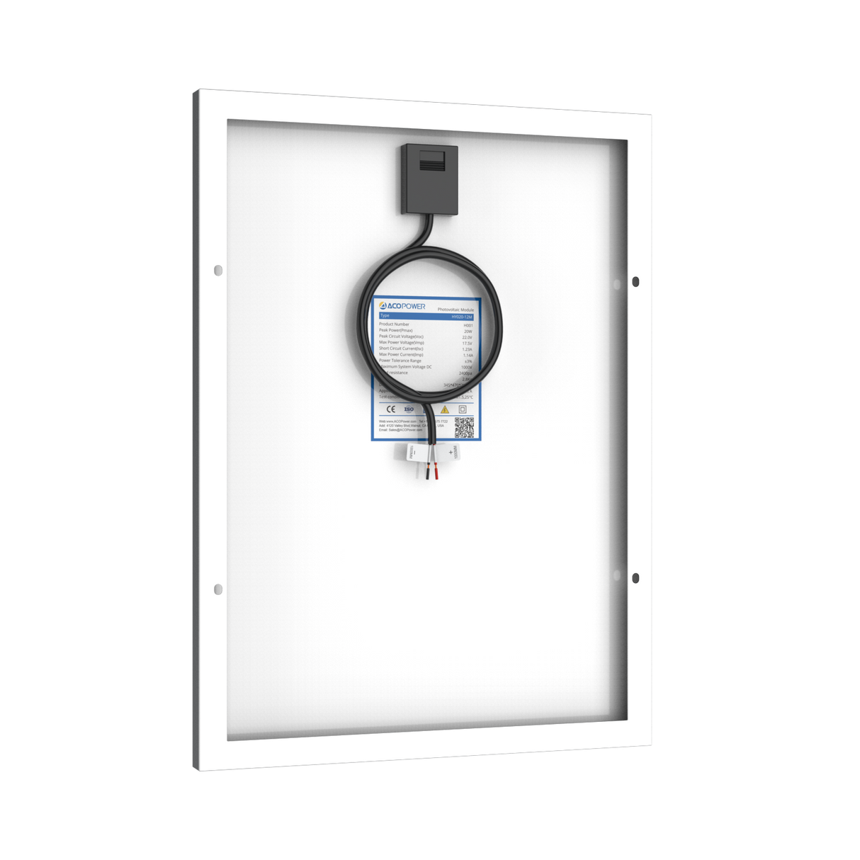 20 Watt 12 Volt Monocrystalline Solar Panel