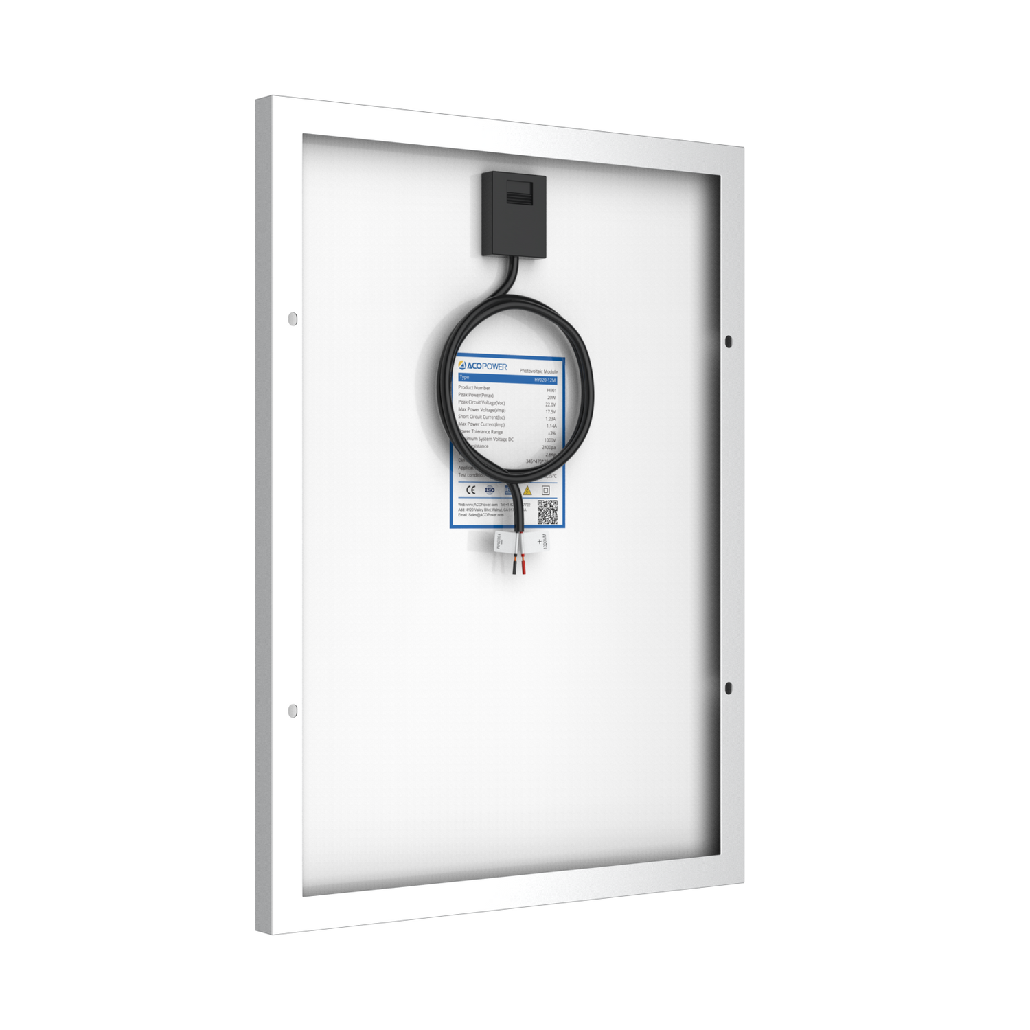 20 Watt 12 Volt Monocrystalline Solar Panel