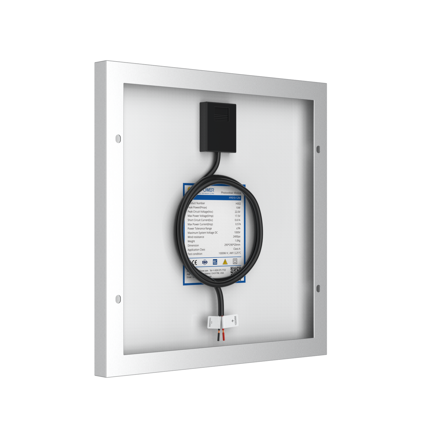 10 Watt 12 Volt Monocrystalline Solar Panel