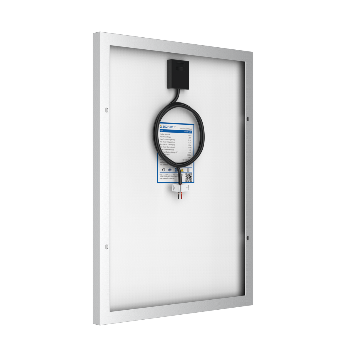 20 Watt 12 Volt Monocrystalline Solar Panel