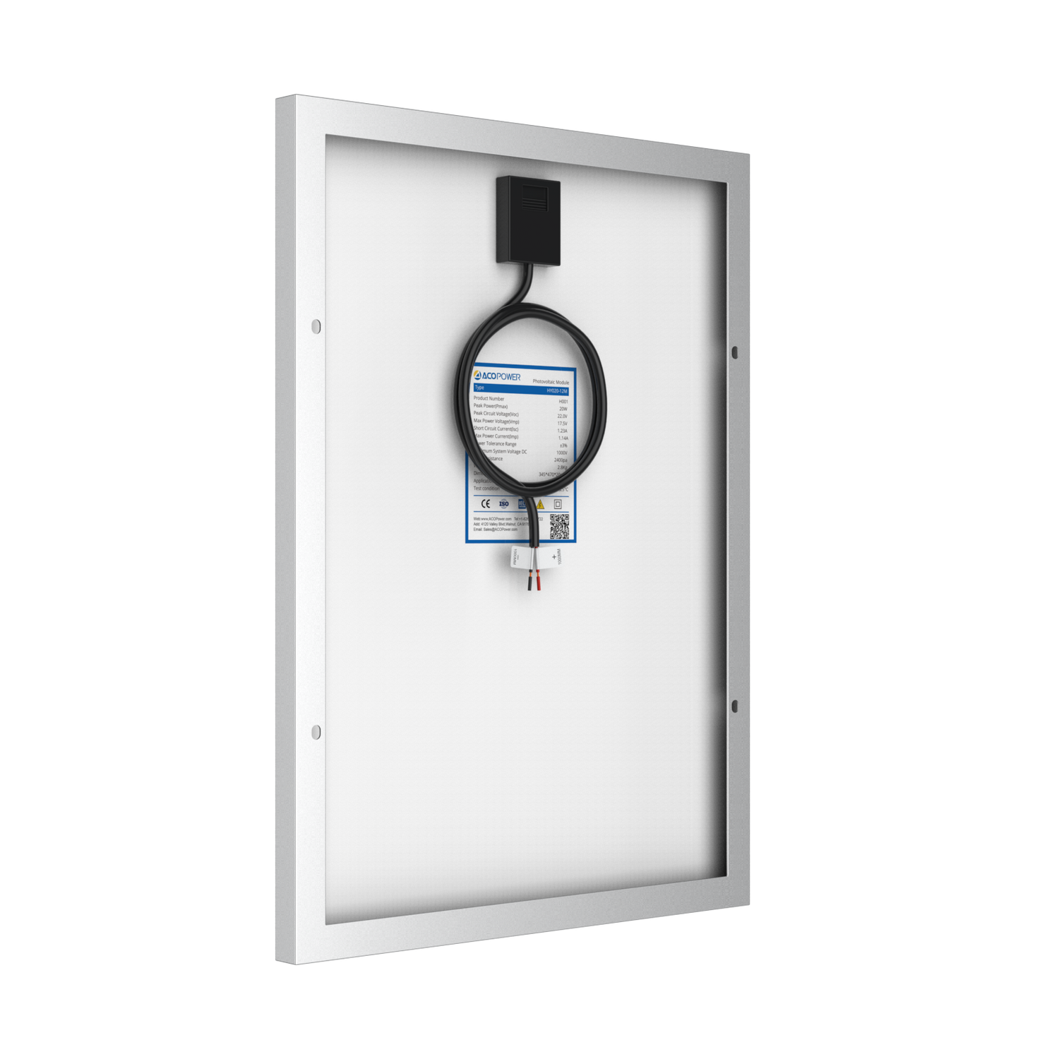 20 Watt 12 Volt Monocrystalline Solar Panel