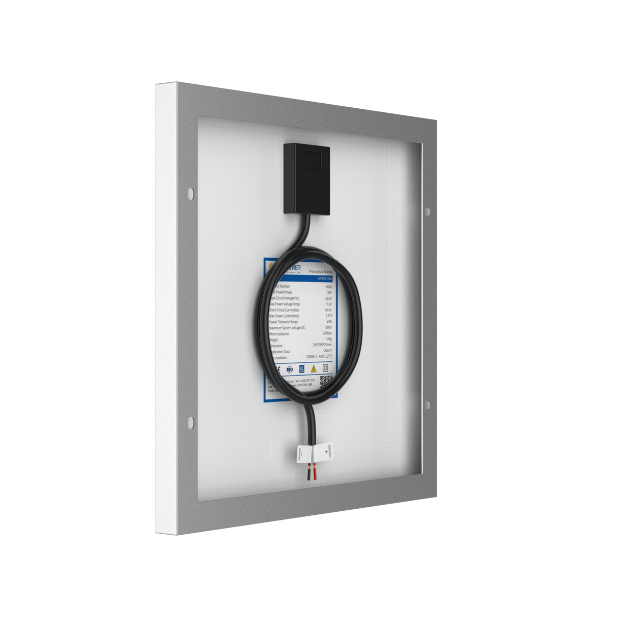 10 Watt 12 Volt Monocrystalline Solar Panel