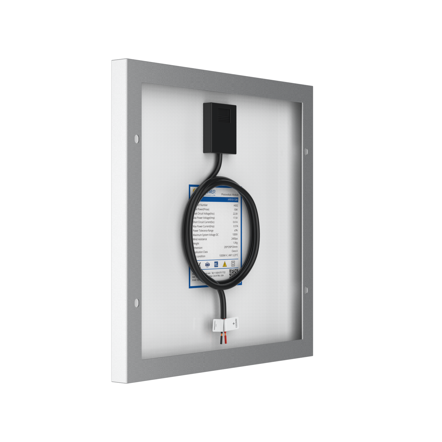 10 Watt 12 Volt Monocrystalline Solar Panel