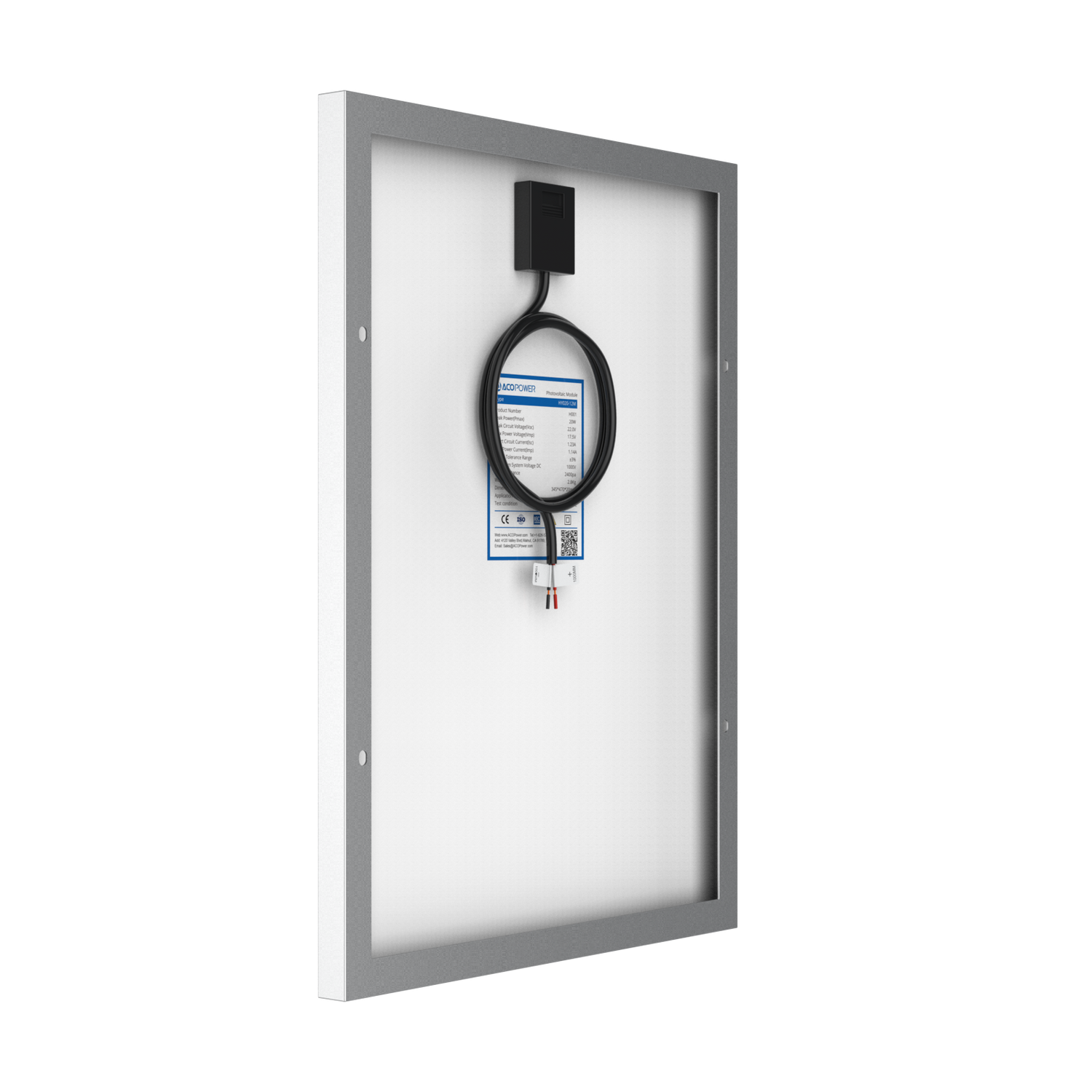 20 Watt 12 Volt Monocrystalline Solar Panel