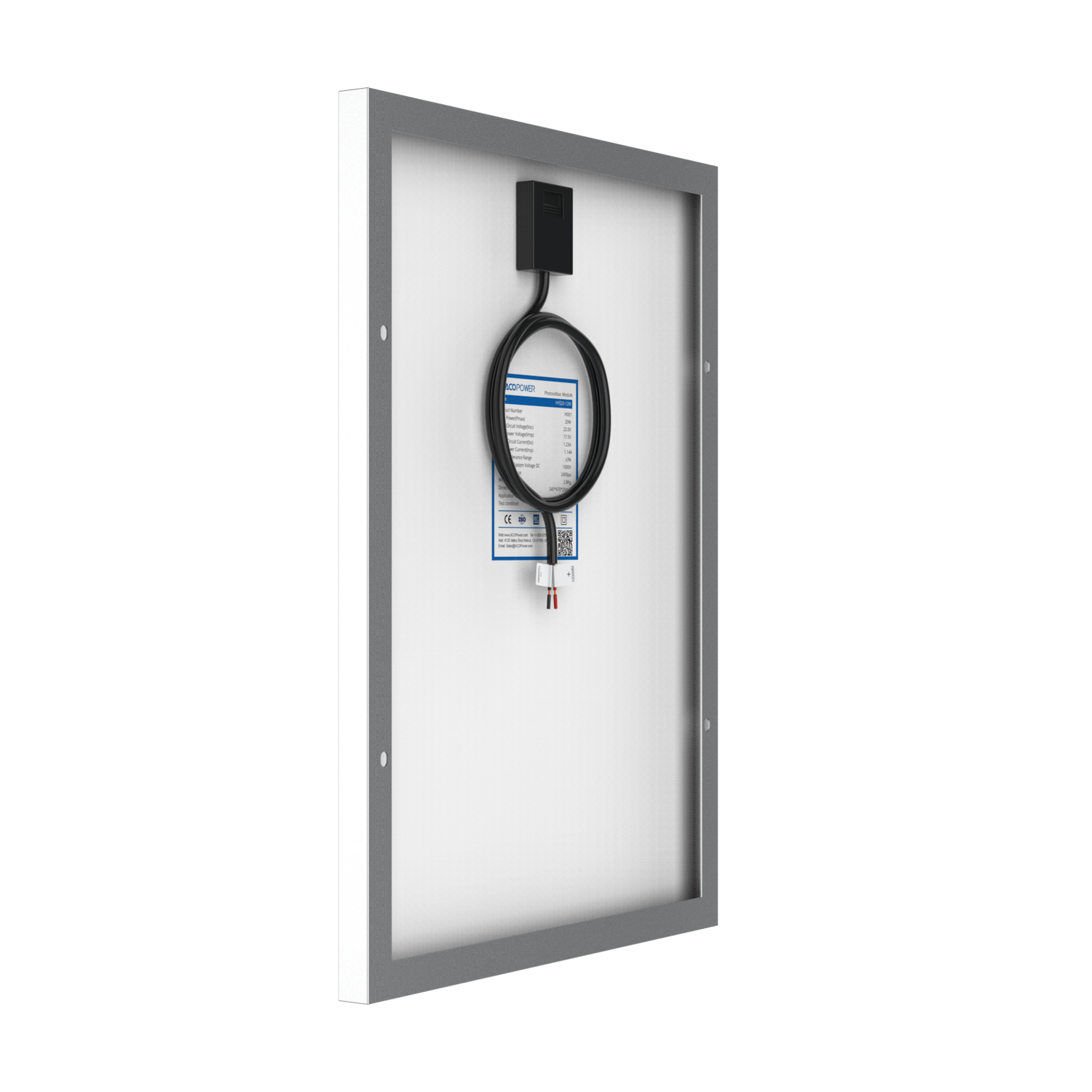 20 Watt 12 Volt Monocrystalline Solar Panel