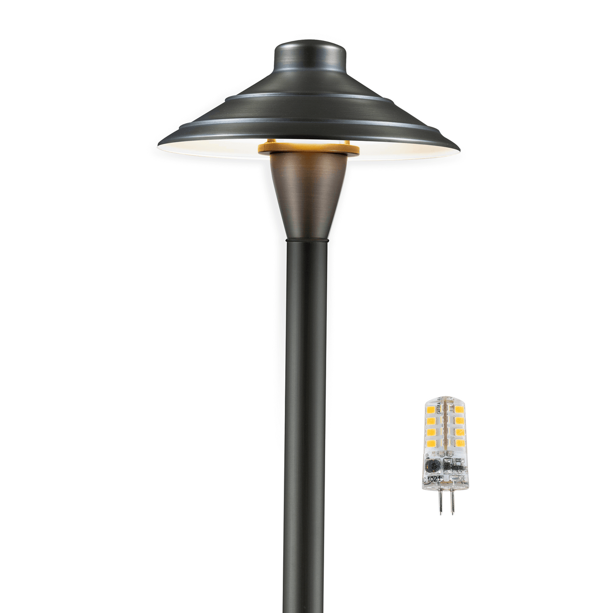 Gardenreet Brass Low Voltage Pathway Lights, 12V Outdoor LED Landscape Path Lights(Premium Flat Hat) for Walkway Driveway Garden Yard (2403)