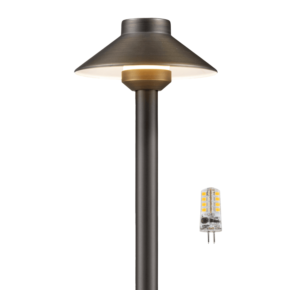 Gardenreet Solid Brass Low Voltage Landscape Pathway Light, LED Outdoor Accent Path and Area Light(Hat 2401)