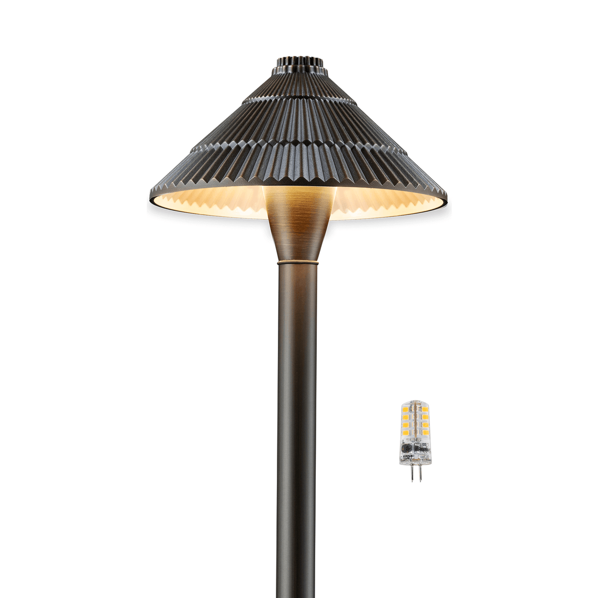 Gardenreet Brass Low Voltage Pathway Lights, 12V Outdoor LED Landscape Path Lights(Traditional Umbrella) for Walkway Driveway Garden Yard (2412)