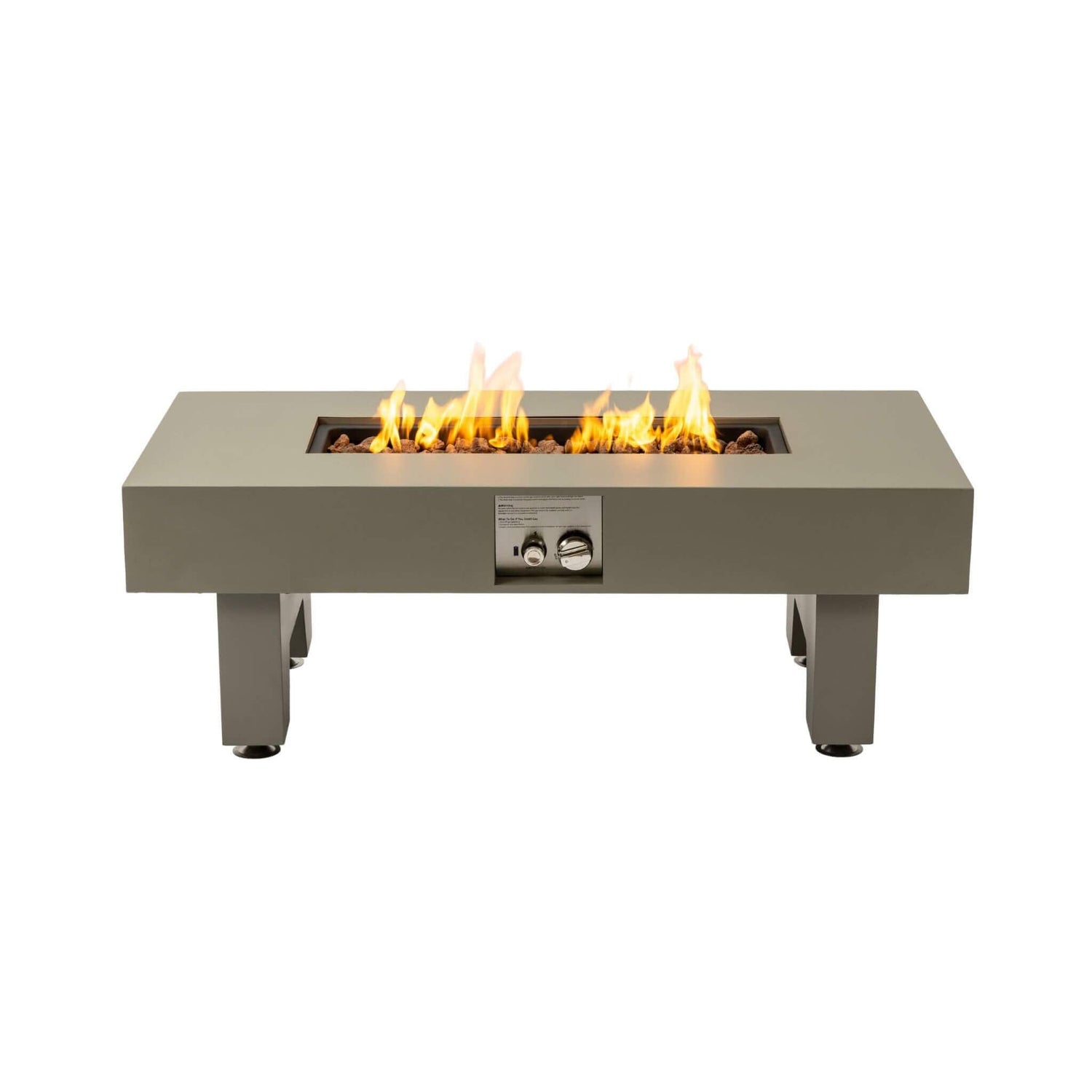 42" 50K BTU Iron Liquid Propane Fire Pit Table With Glass Stones (SAK63845)