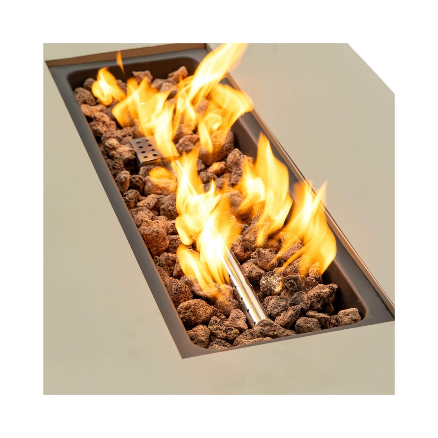 42" 50K BTU Iron Liquid Propane Fire Pit Table With Glass Stones (SAK63845)