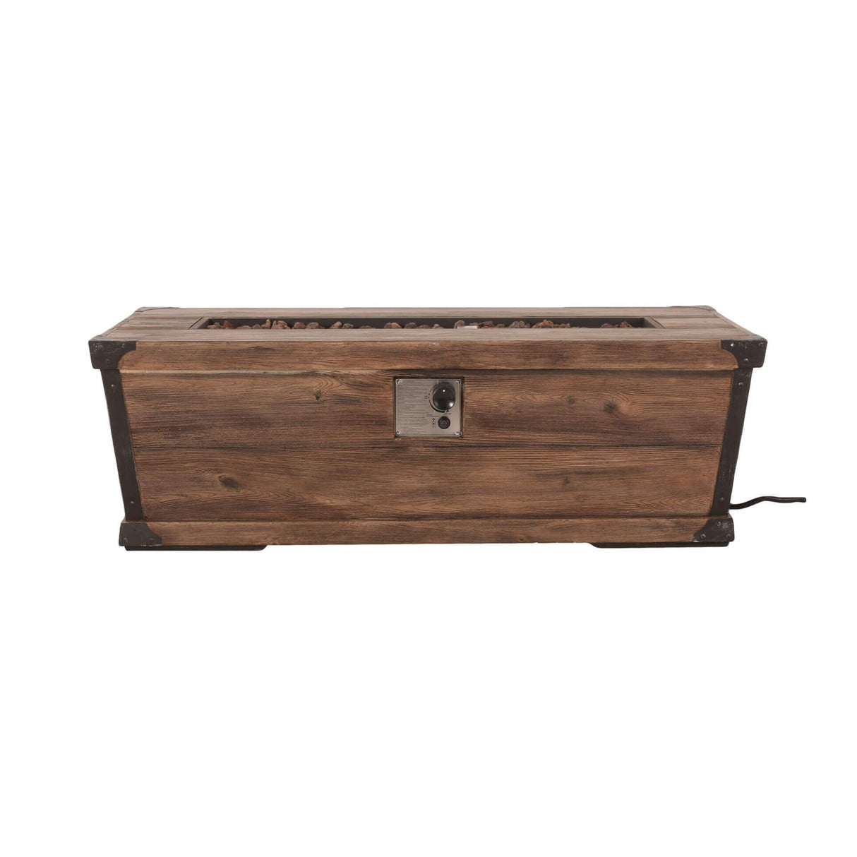 56" Outdoor 50K BTU Wood Pattern Rectangle Gas Burning Fire Pit (SAK43681)