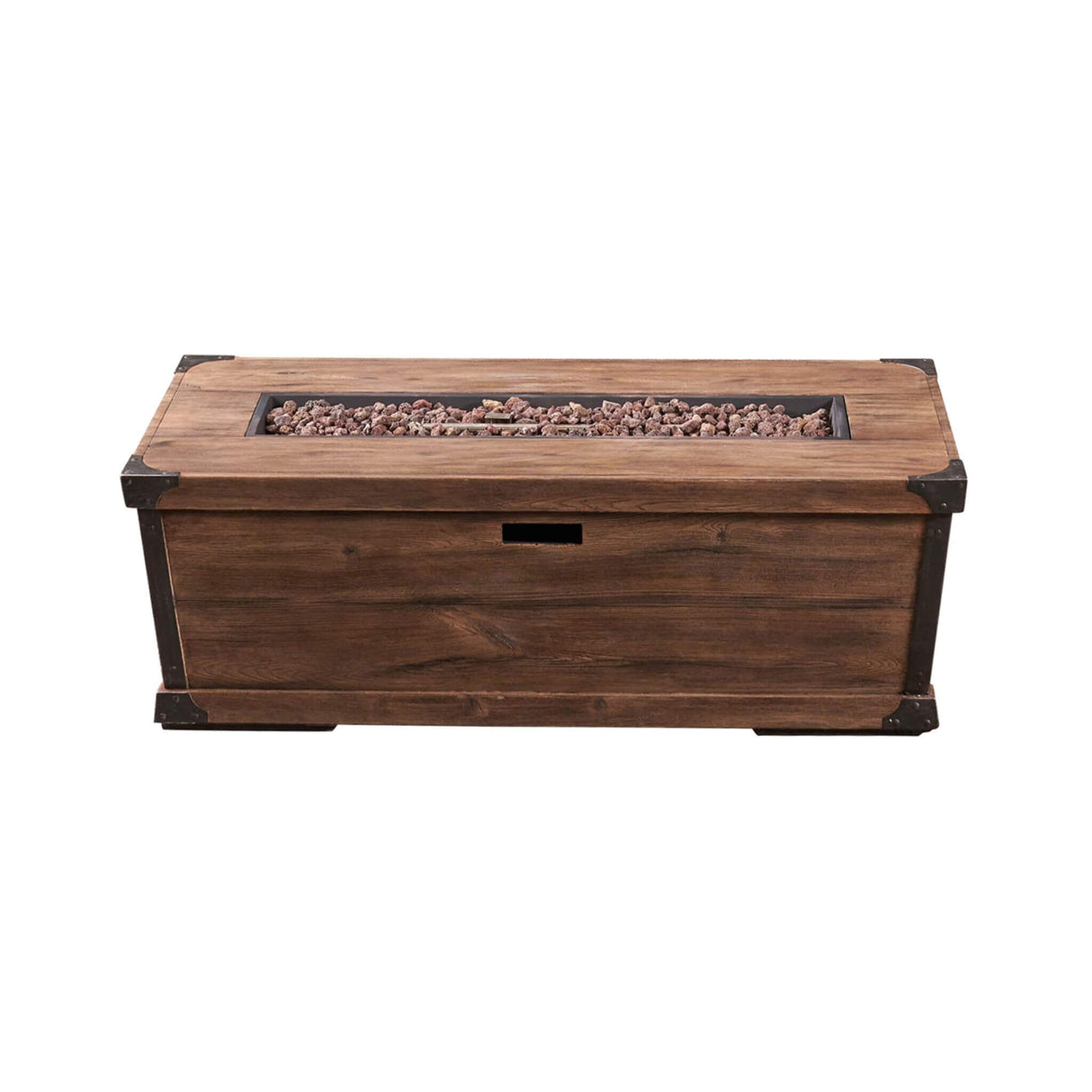 56" Outdoor 50K BTU Wood Pattern Rectangle Gas Burning Fire Pit (SAK43681)