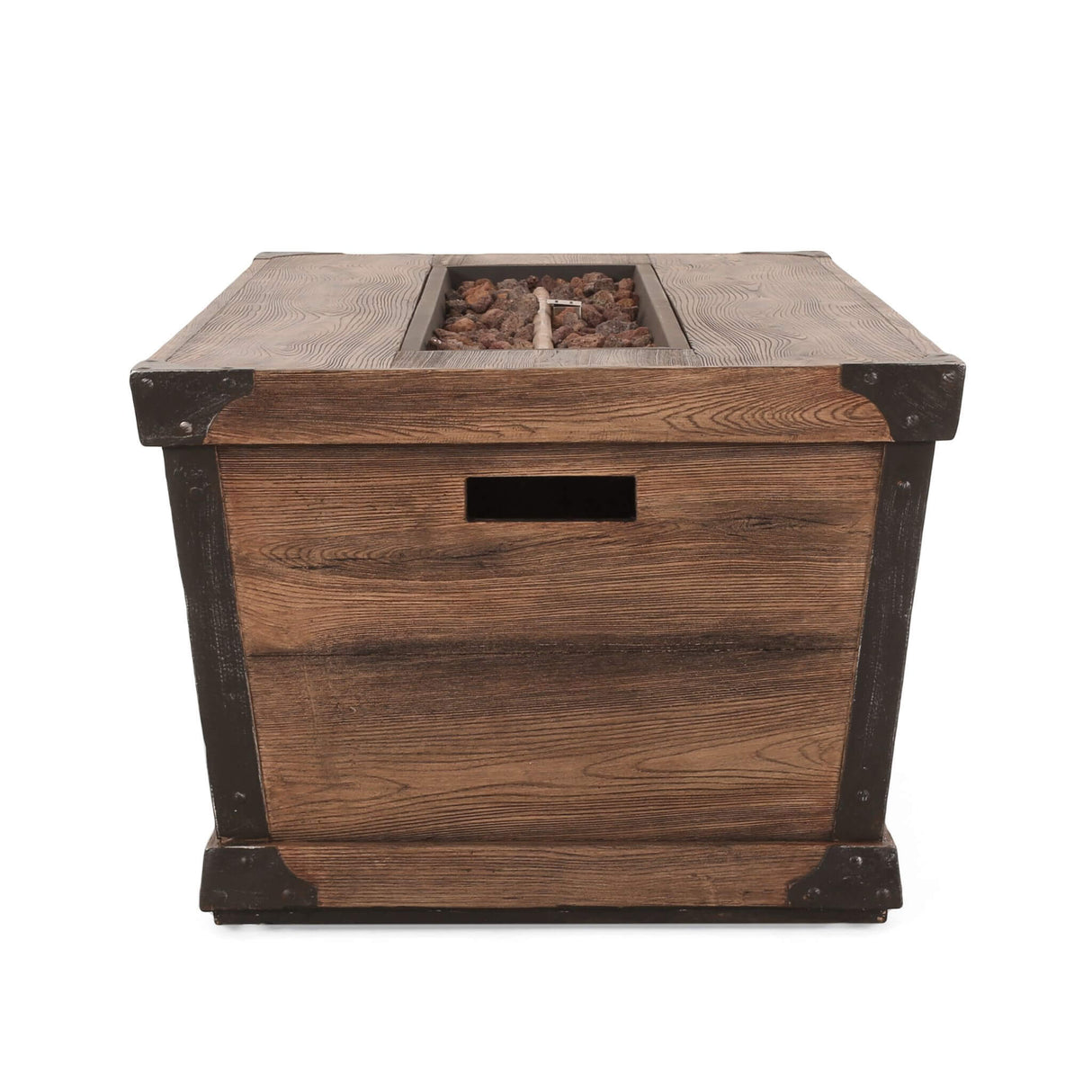 56" Outdoor 50K BTU Wood Pattern Rectangle Gas Burning Fire Pit (SAK43681)