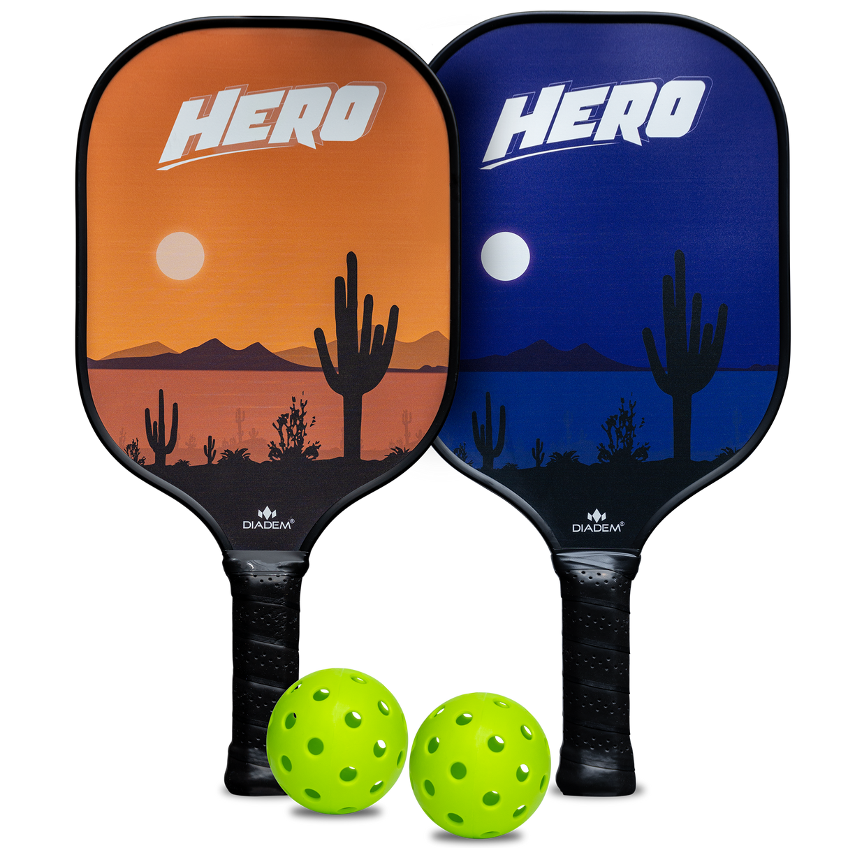 Diadem Hero Pickleball Starter Kit – 2 Paddles, 2 Balls & Carry Bag | Lightweight USAPA-Approved Beginner Set