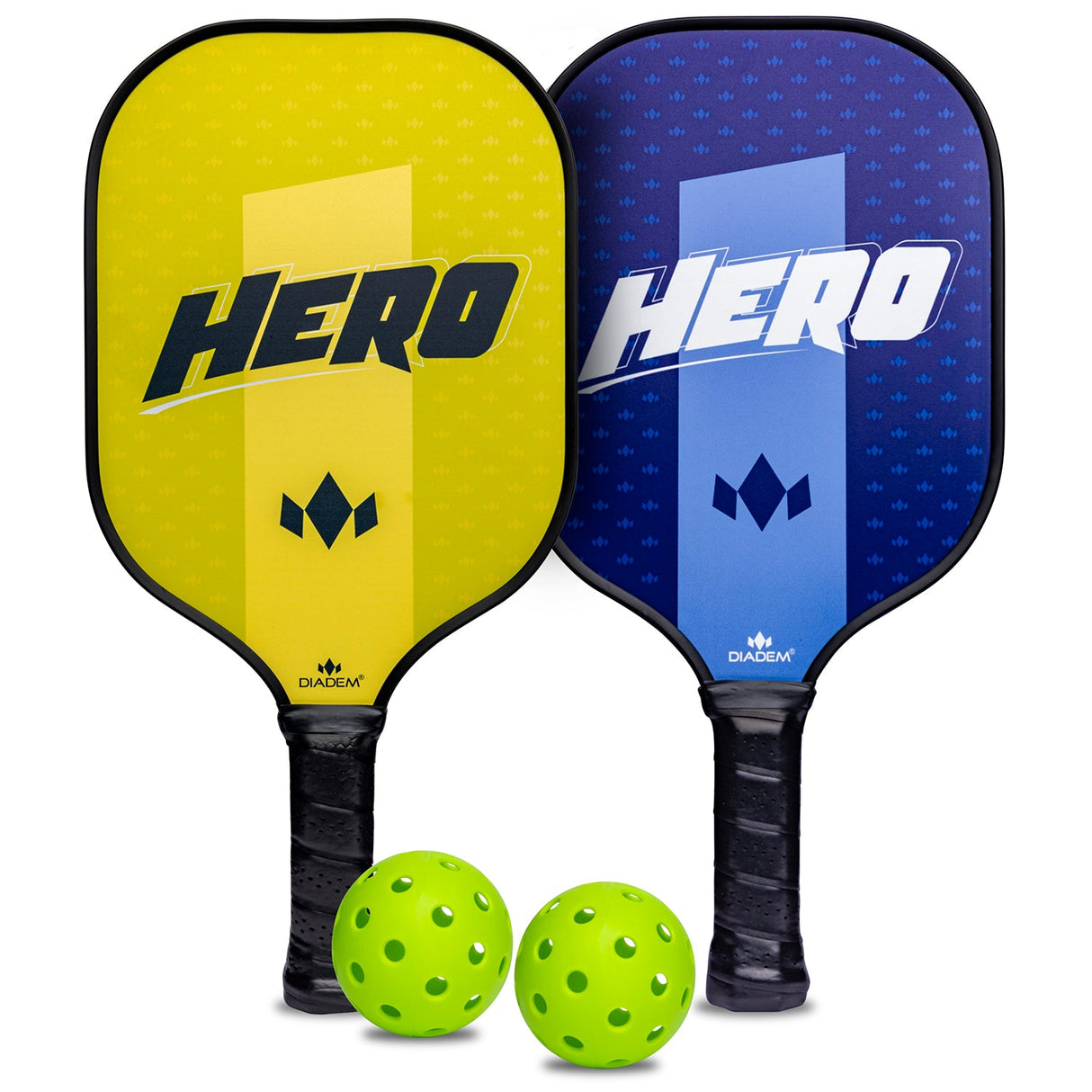 Diadem Hero Pickleball Starter Kit – 2 Paddles, 2 Balls & Carry Bag | Lightweight USAPA-Approved Beginner Set