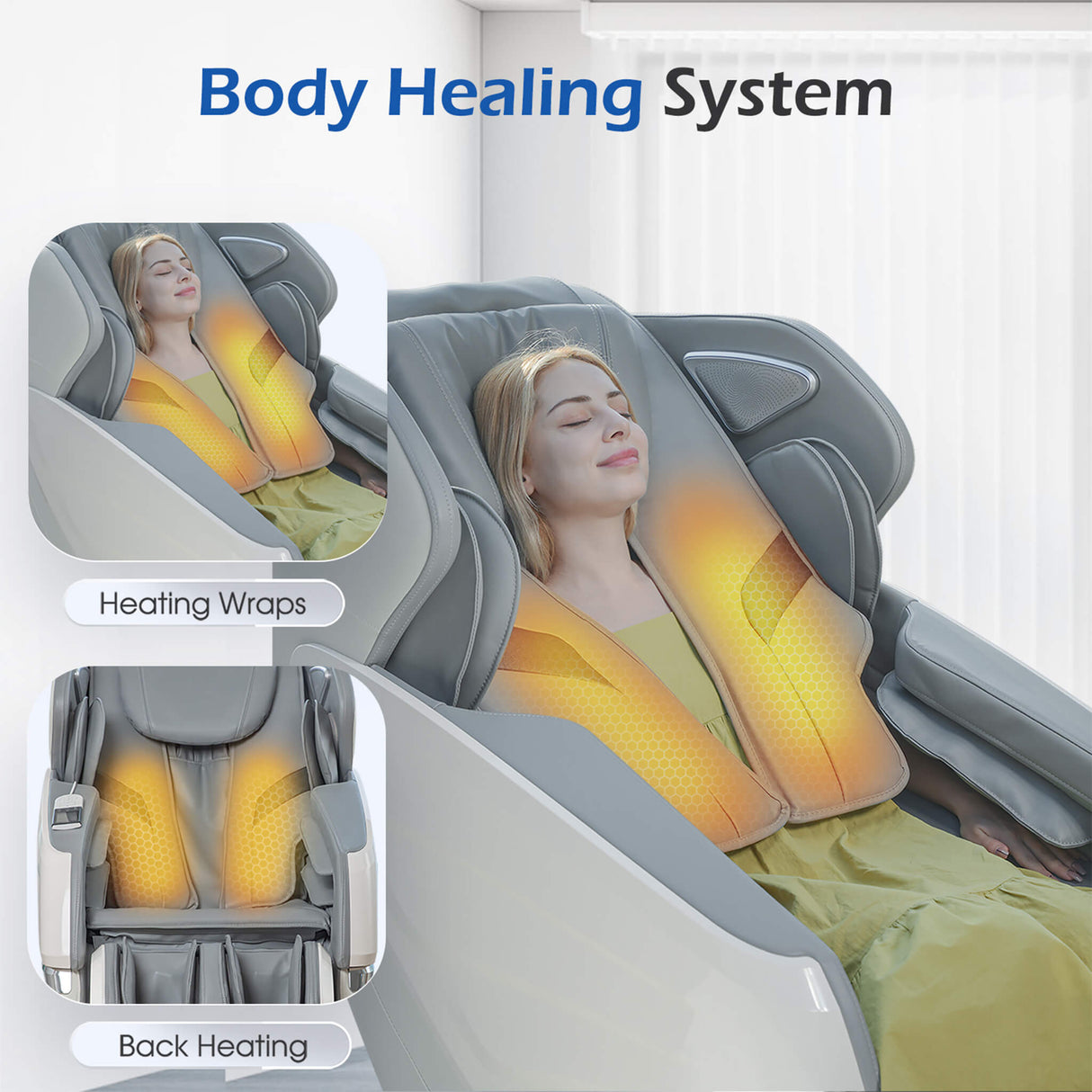 Bosscare Zero Gravity Full Body Massage Chair – 3D Rollers, Heat Therapy, Bluetooth, AI Voice & App Control (Gray)