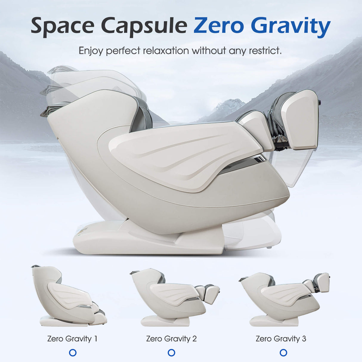 Bosscare Zero Gravity Full Body Massage Chair – 3D Rollers, Heat Therapy, Bluetooth, AI Voice & App Control (Gray)