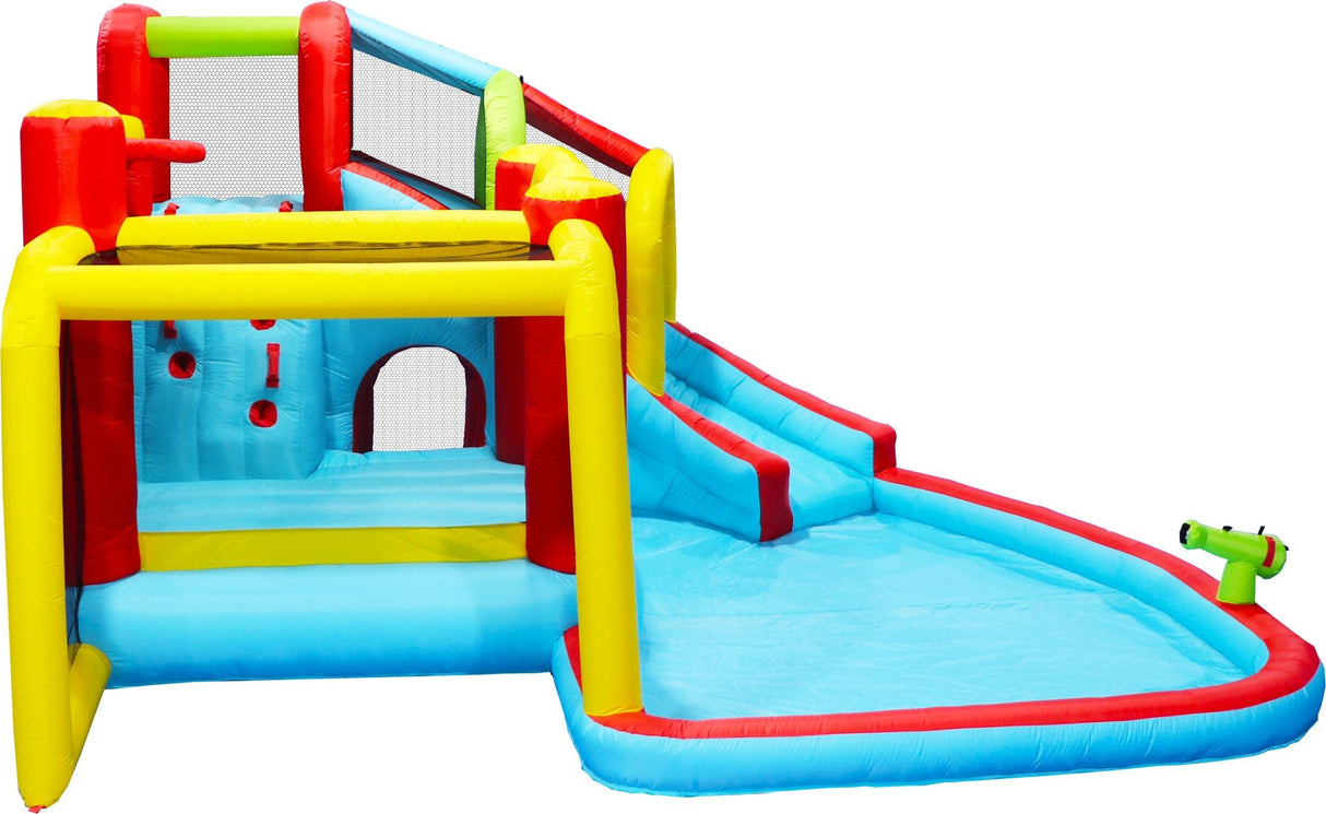 7-in-1 Inflatable Water Slide Bounce House with Pool