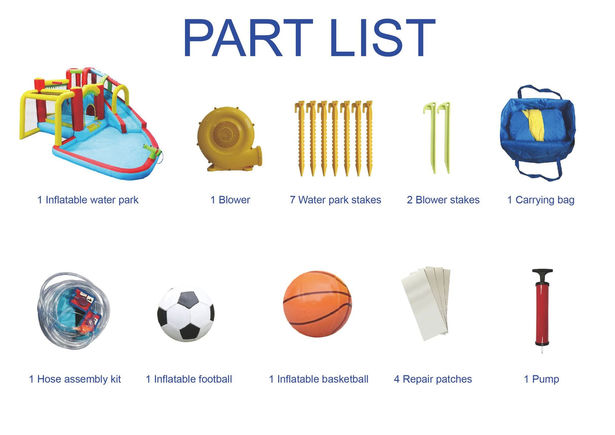 7-in-1 Inflatable Water Slide Bounce House with Pool