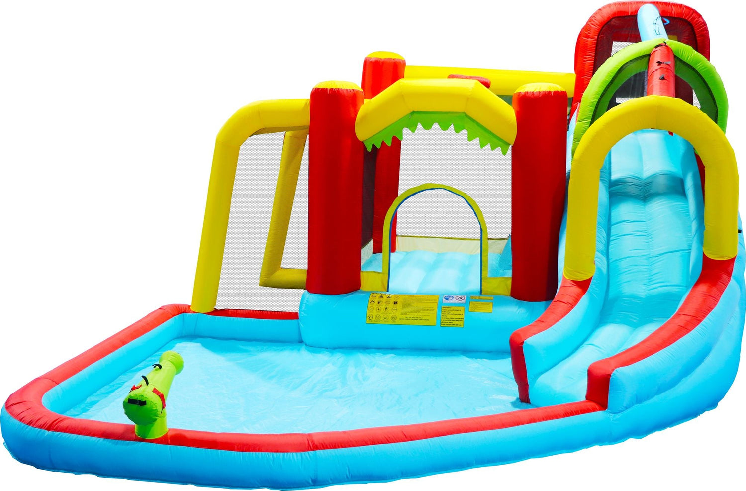 7-in-1 Inflatable Water Slide Bounce House with Pool