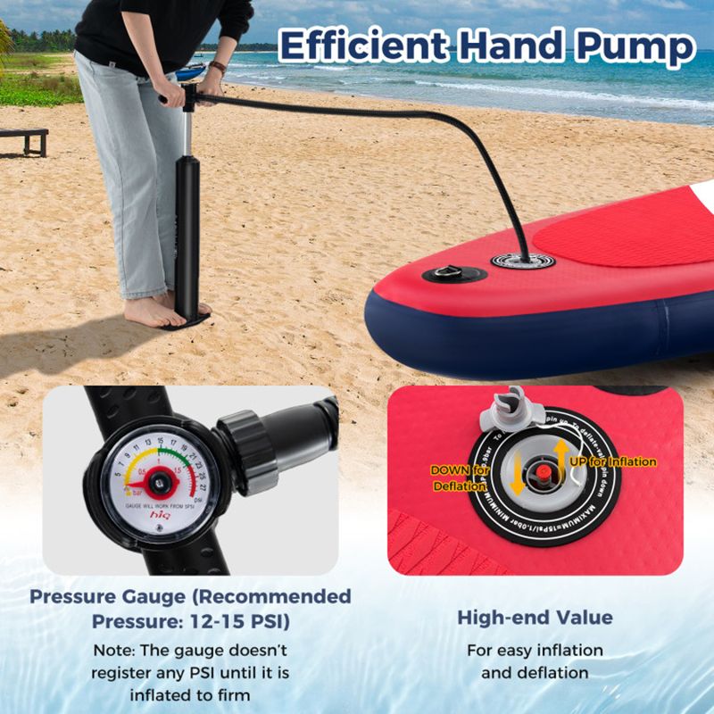 Inflatable Paddle Board with Removable Fin and Backpack