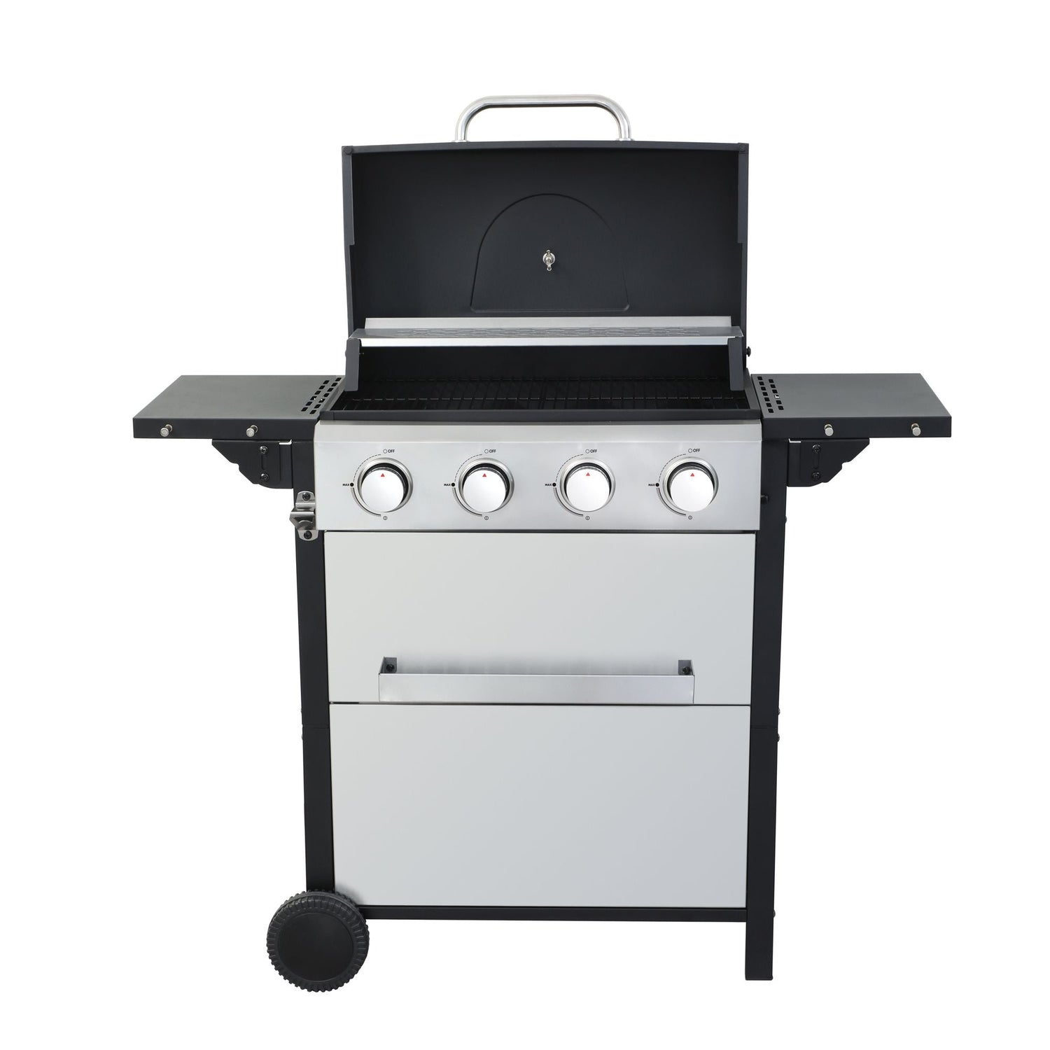 4-Burner Propane BBQ Grill – 34,200 BTU with Foldable Table & Hooks