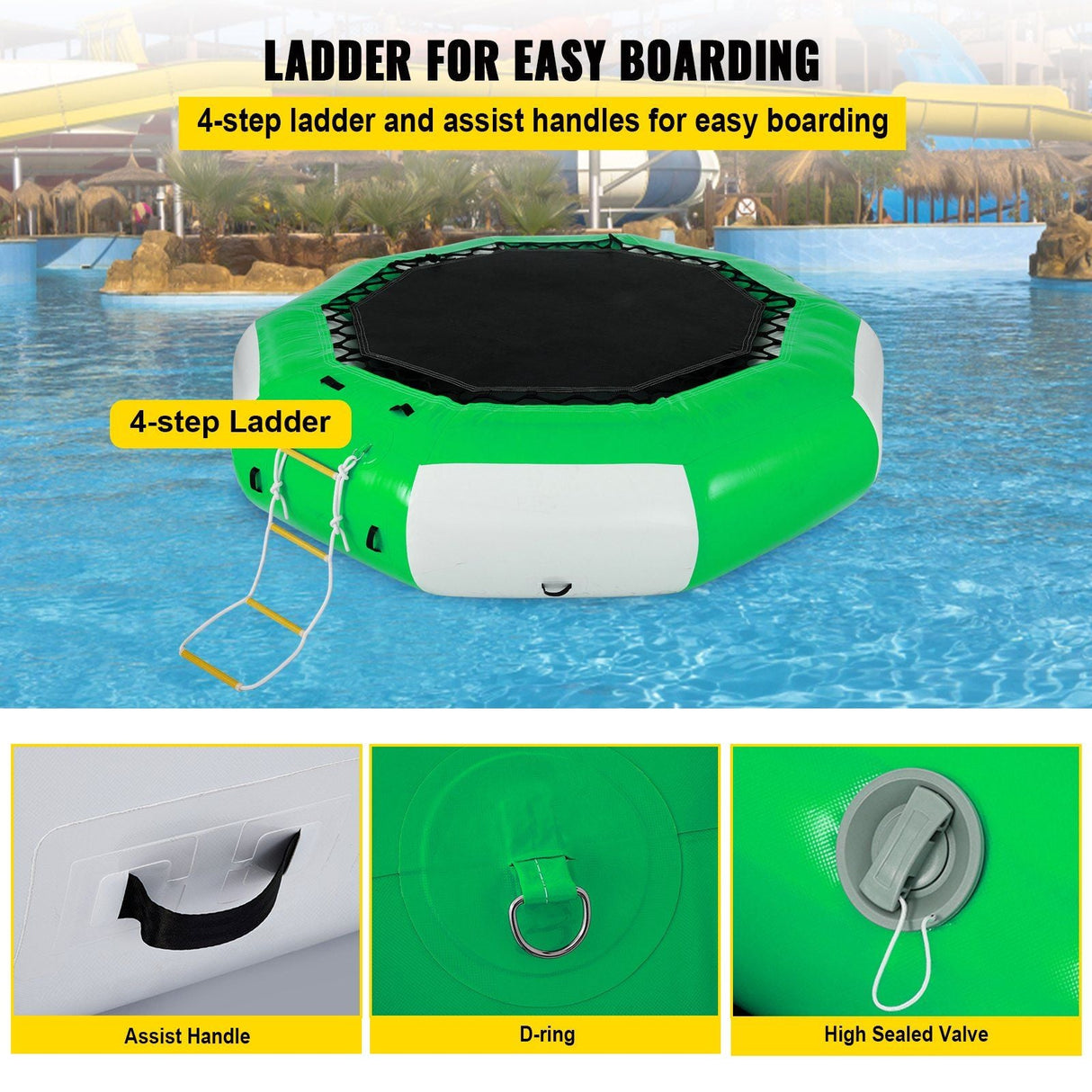 10FT Inflatable Water Trampoline with Ladder