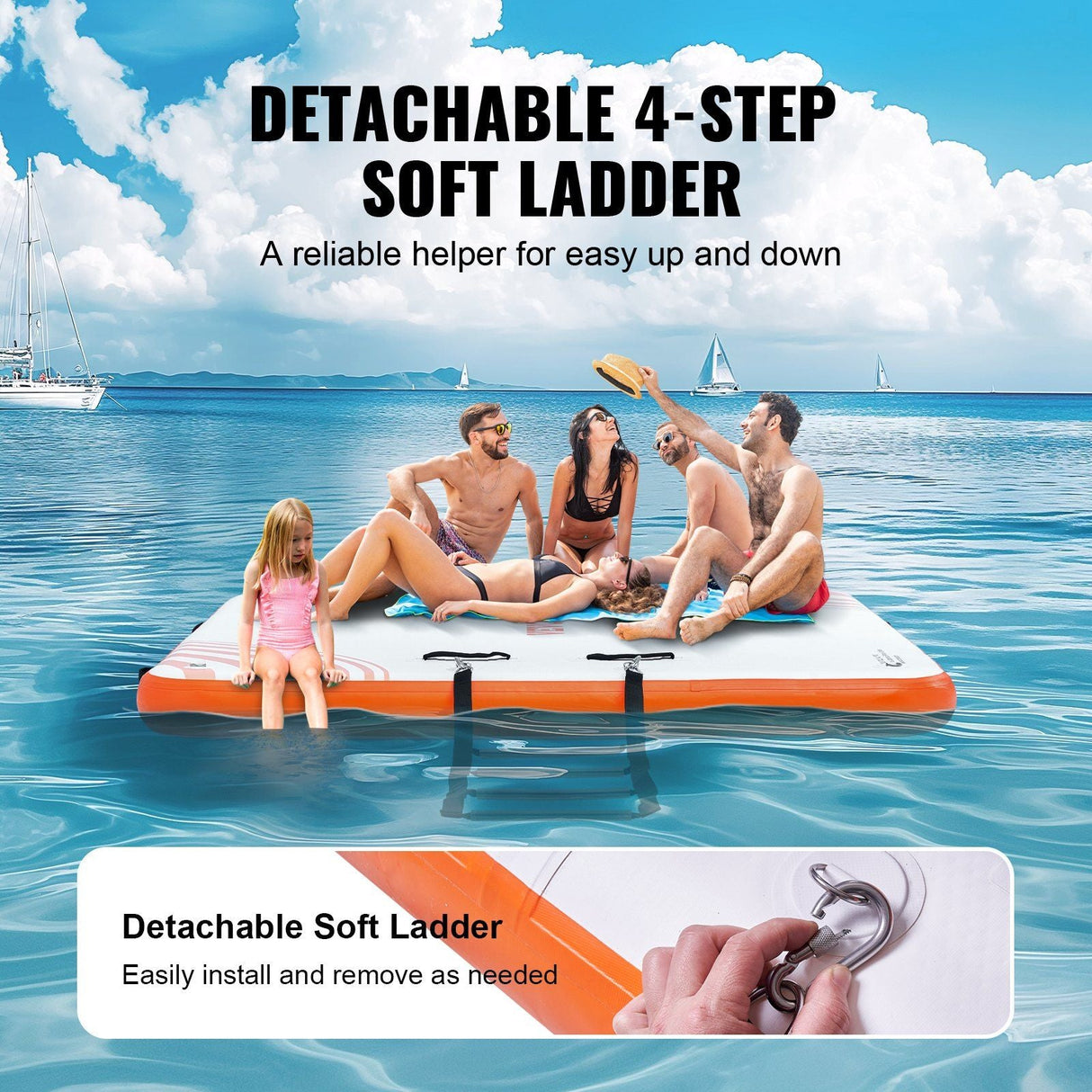 10x8FT Inflatable Floating Dock Platform β Non-Slip Water Raft