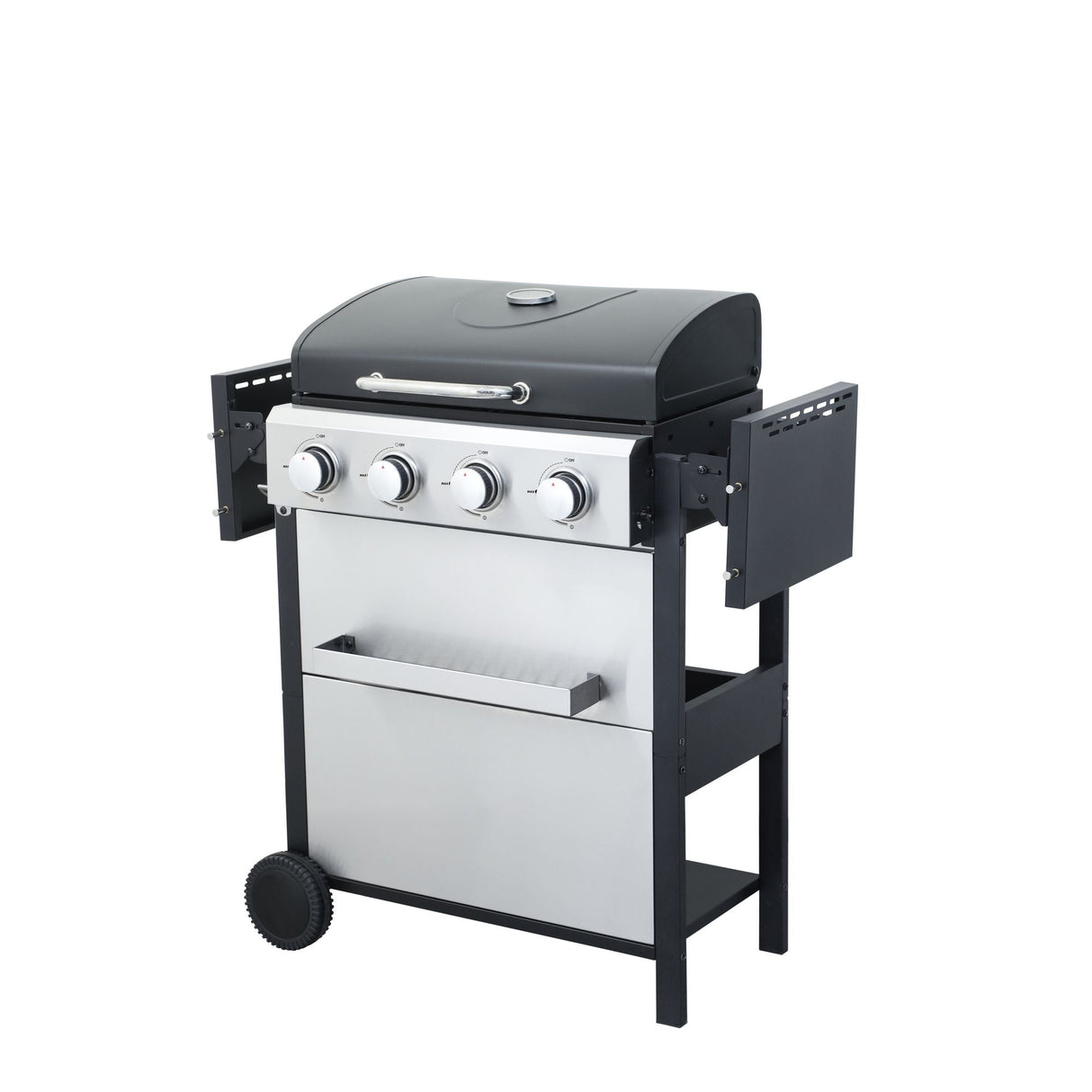4-Burner Propane BBQ Grill – 34,200 BTU with Foldable Table & Hooks