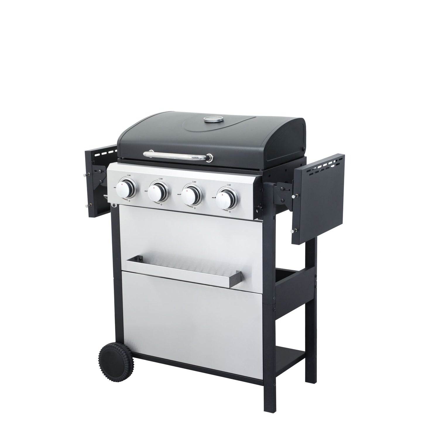 4-Burner Propane BBQ Grill – 34,200 BTU with Foldable Table & Hooks
