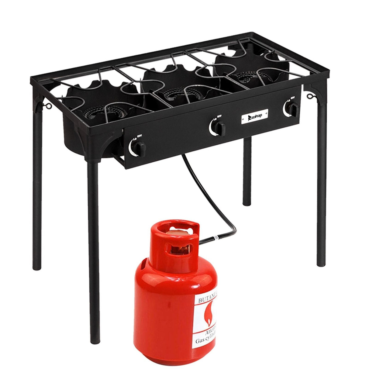225,000 BTU Outdoor Propane Camp Stove – 3 Burner Cooker