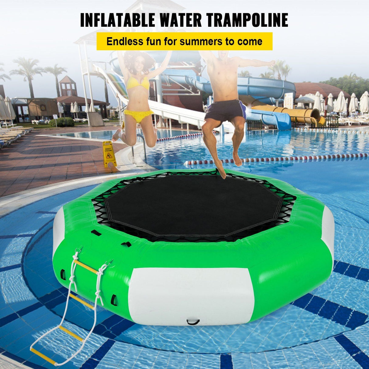 10FT Inflatable Water Trampoline with Ladder