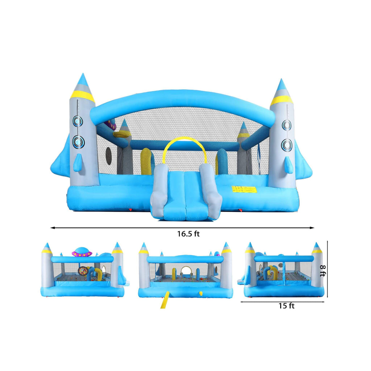 Extra Large Multifunctional Jump 'N Slide Inflatable Bouncer With Blower (SAK81243)