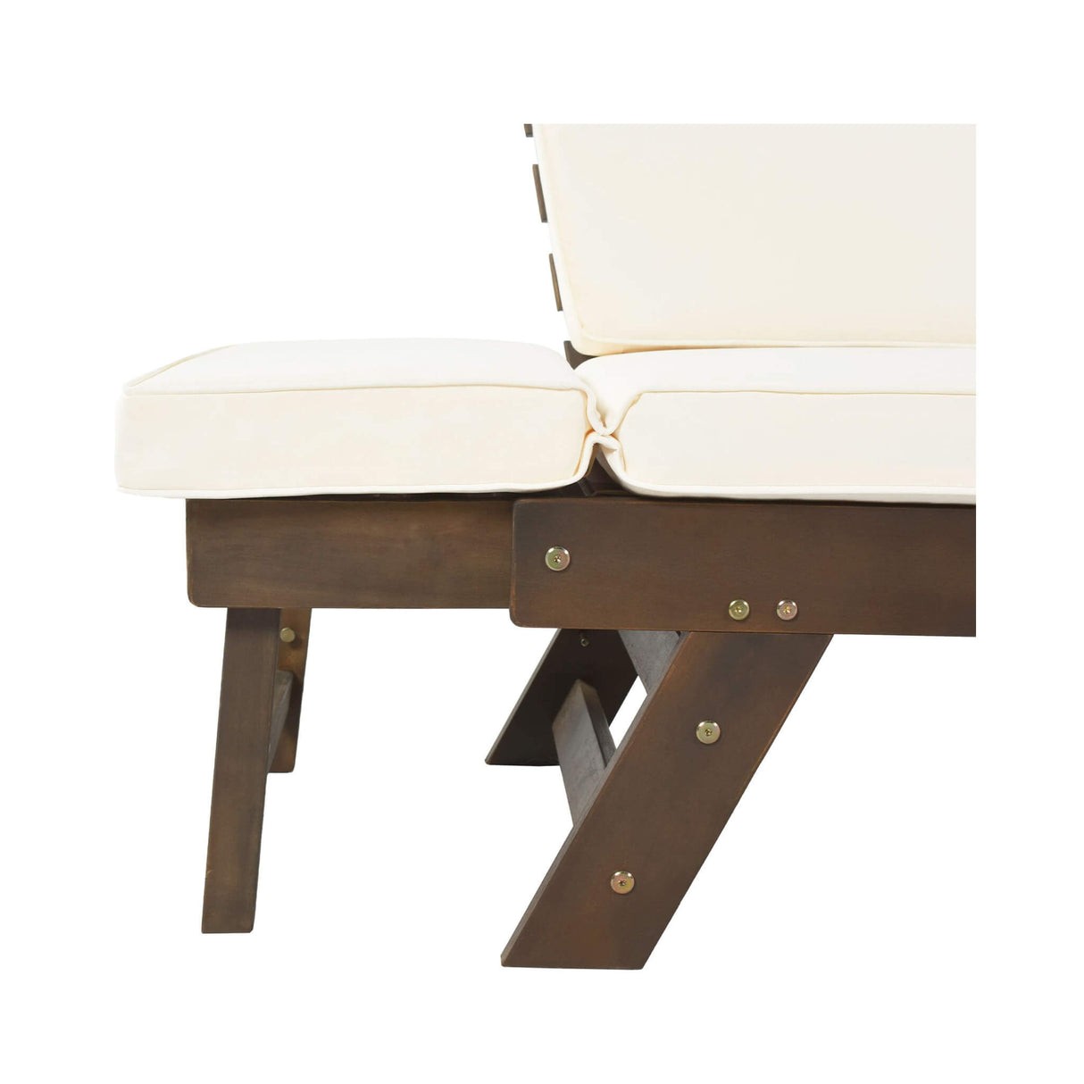 Outdoor Adjustable Wooden Patio Daybed Sofa With Cushions (SAK41345)