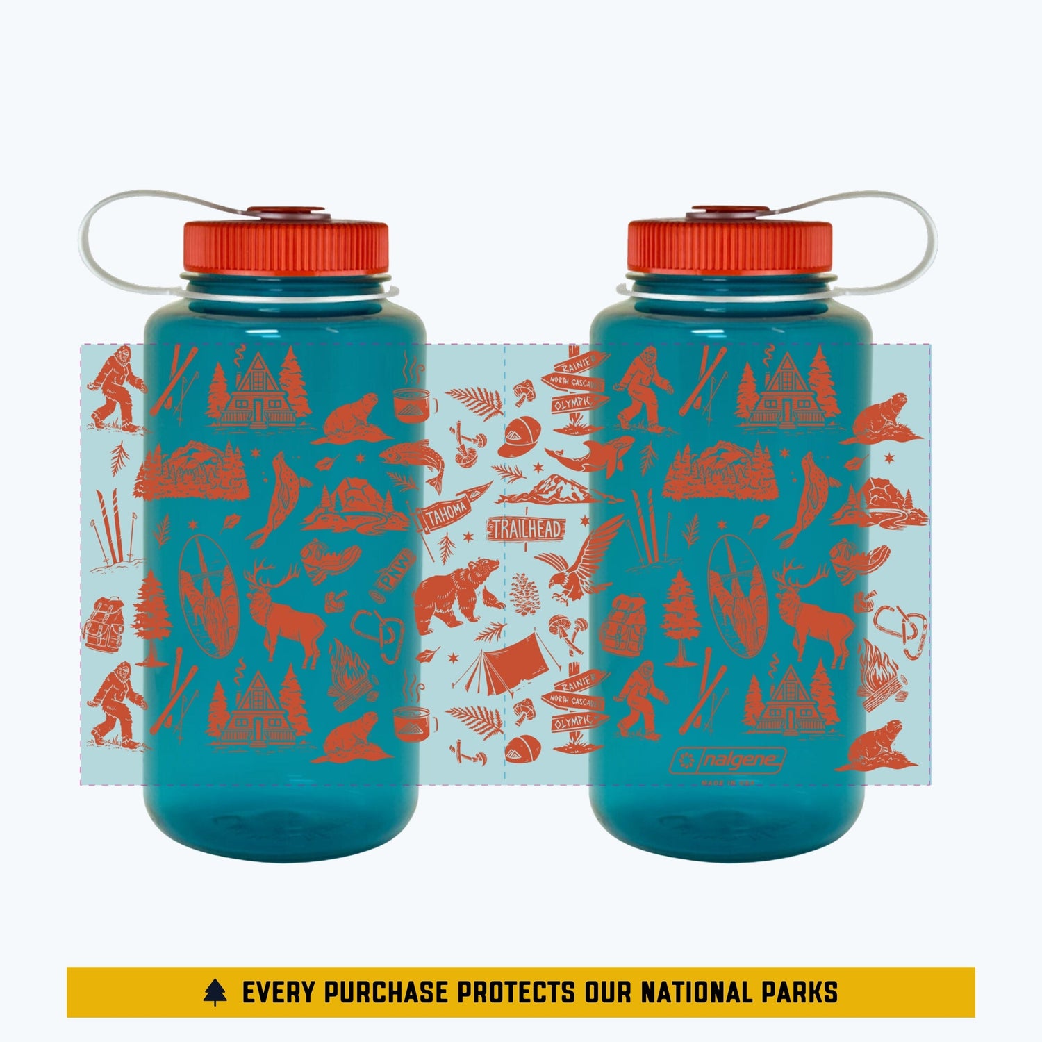 Pacific Northwest Patterns Water Bottle - 32oz