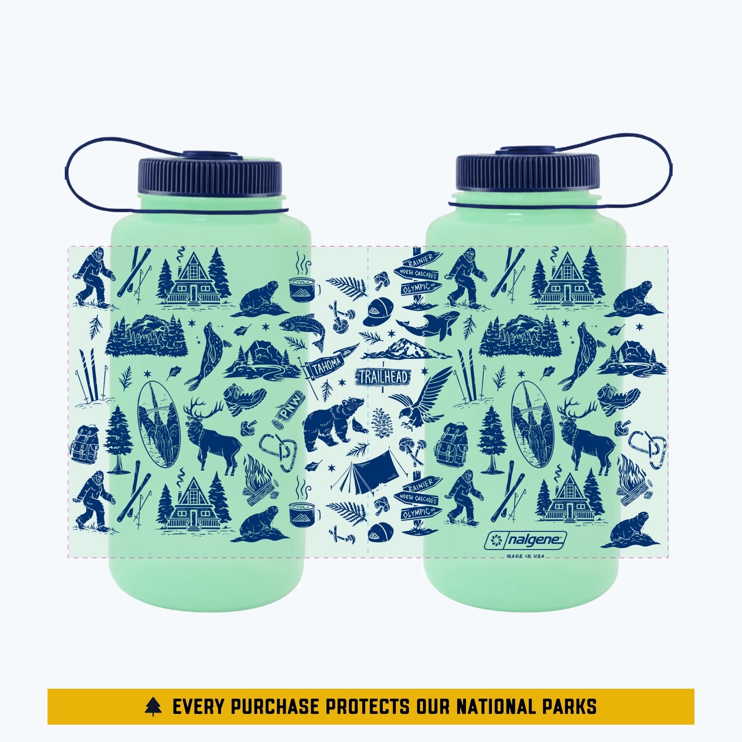 Pacific Northwest Patterns Water Bottle - 32oz