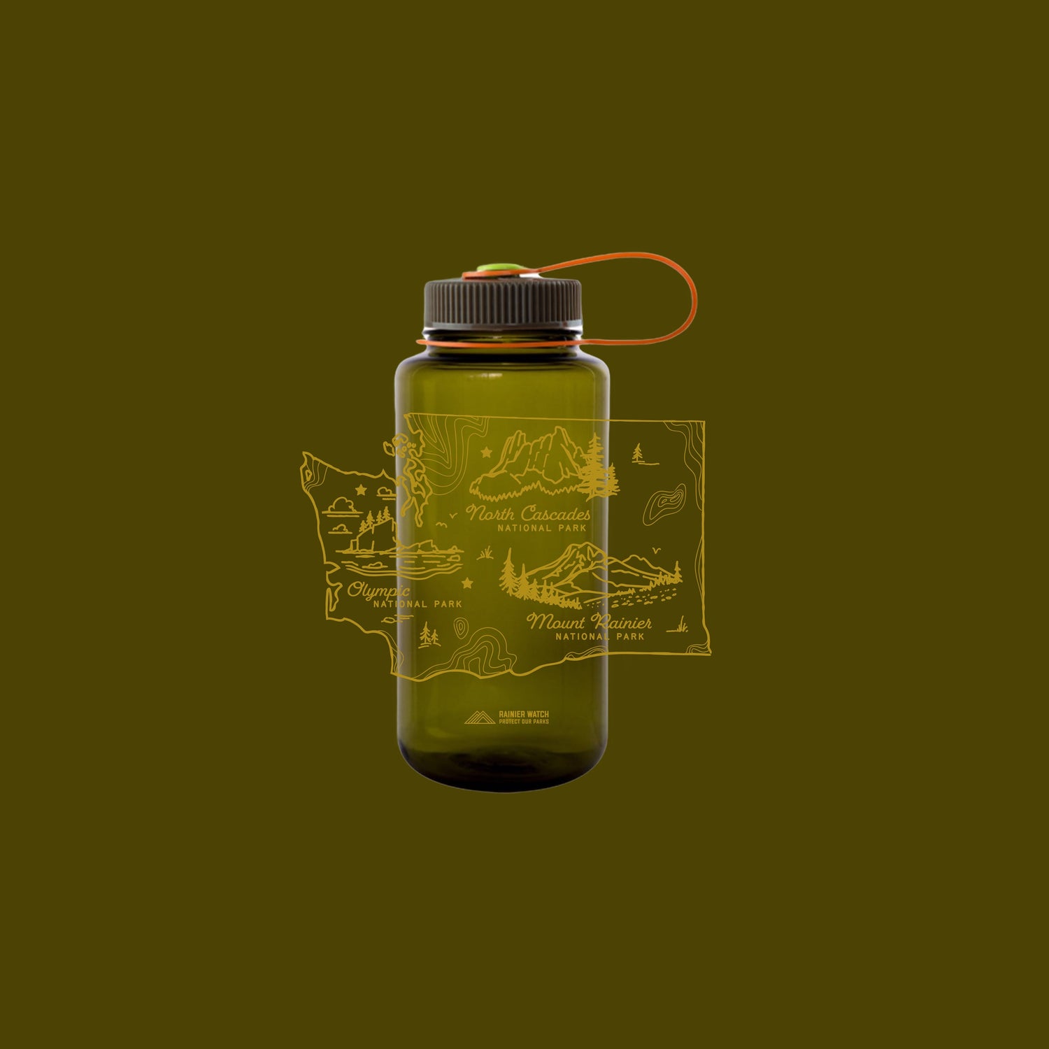 Washington National Parks Water Bottle - 32oz