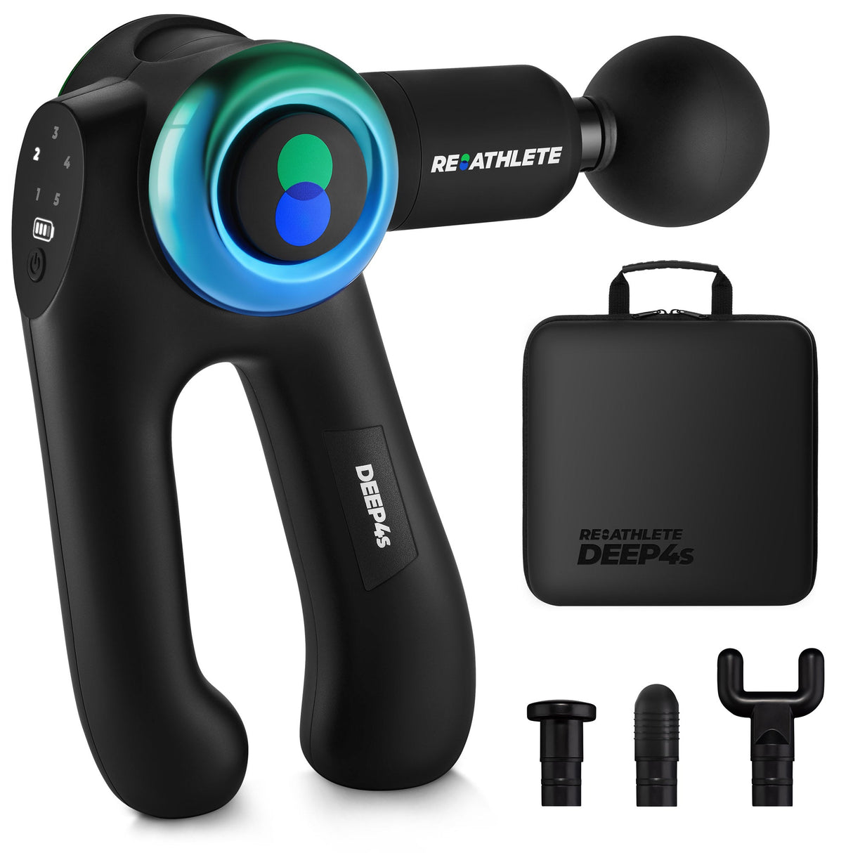 DEEP4s Percussion Massage Gun – Deep Tissue Handheld Massager for Pain Relief, Muscle Recovery & Knot Release