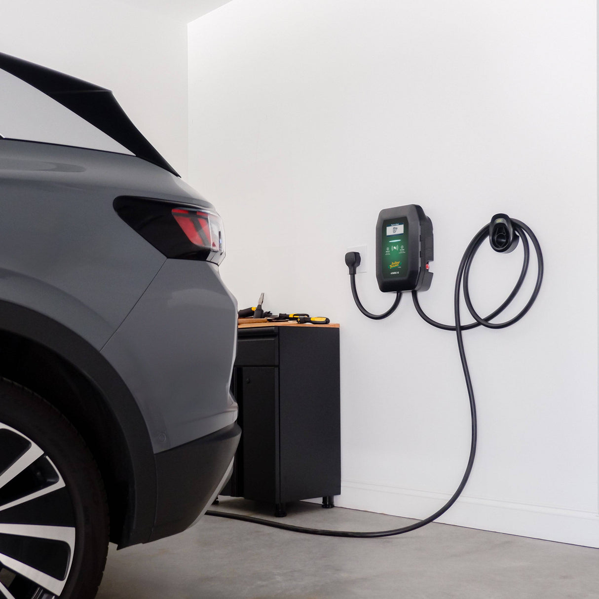 eCharge 40 AMP Level 2 EV Charger – Indoor/Outdoor Wall-Mounted with Plug-In or Hardwired Installation