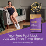 Aesta 3-in-1 Foot Peel Mask Set – Exfoliating Foot Mask with Moisturizer & Cleanser for Dry, Cracked Heels & Callus Removal – Plant-Based, Vegan, Men & Women