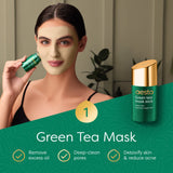 Aesta Green Tea Mask Stick & Hyaluronic Acid Serum Set – Deep Clean Pore Detox & Anti-Aging Hydration for All Skin Types – Vegan, Natural & Mess-Free