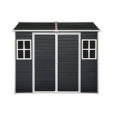 [06x08FT] Outdoor Resin Patio Garden Shed With Floor, 2 Windows, And Lockable Doors (SAK54953)