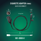 Battery Tender® Female Cigarette Adapter Accessory Cable – 12V Quick Disconnect with 5-Foot Extension